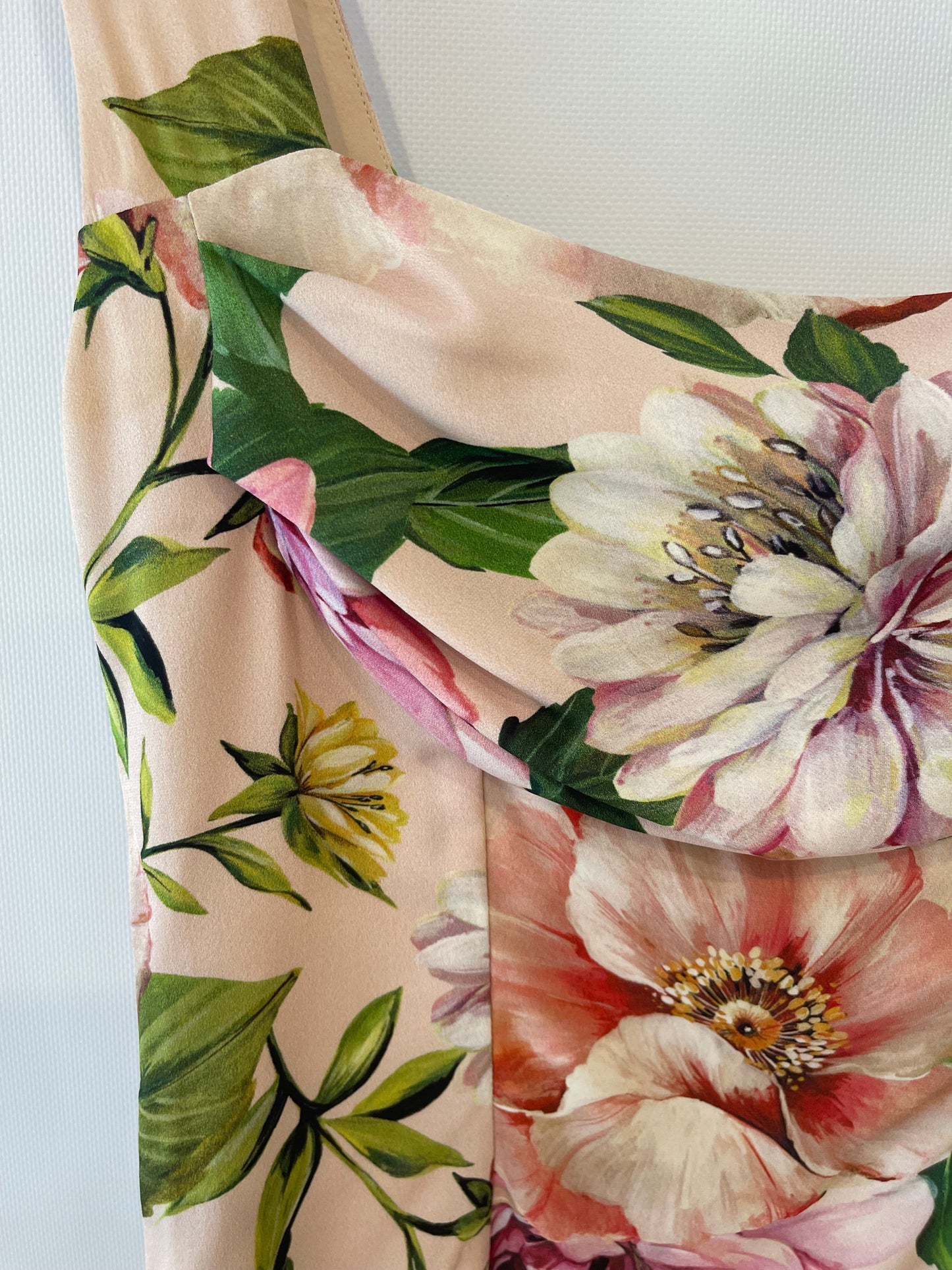 Dolce Gabbana Pink Silk Floral Print Top and Midi Skirt Set Size IT 40 (UK 8)