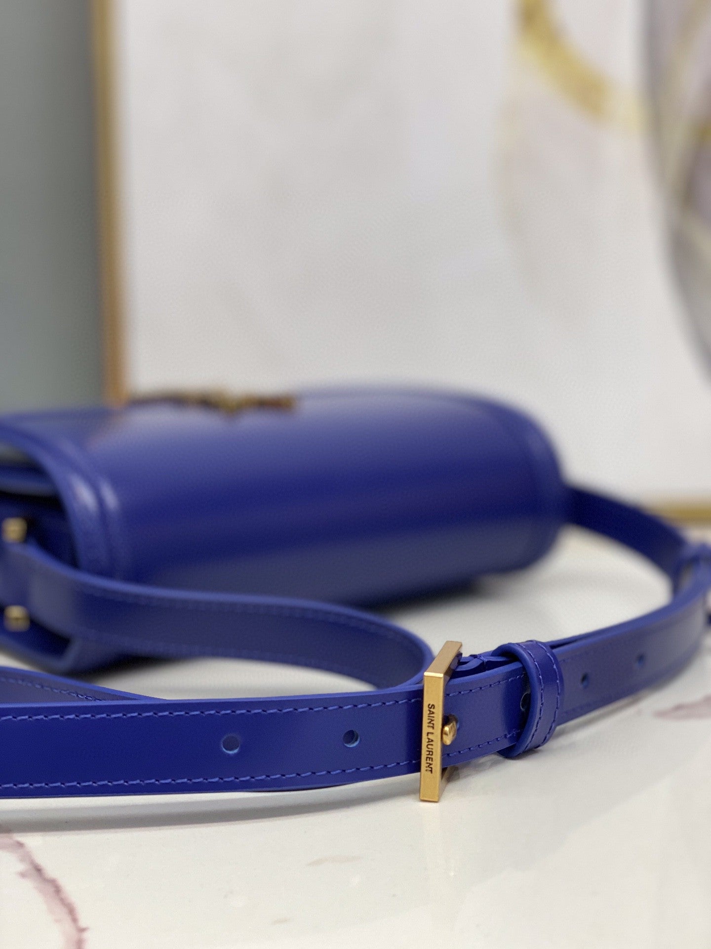 YSSL Solferino Small Satchel In Box Navy Blue For Women  7in/19cm YSL 