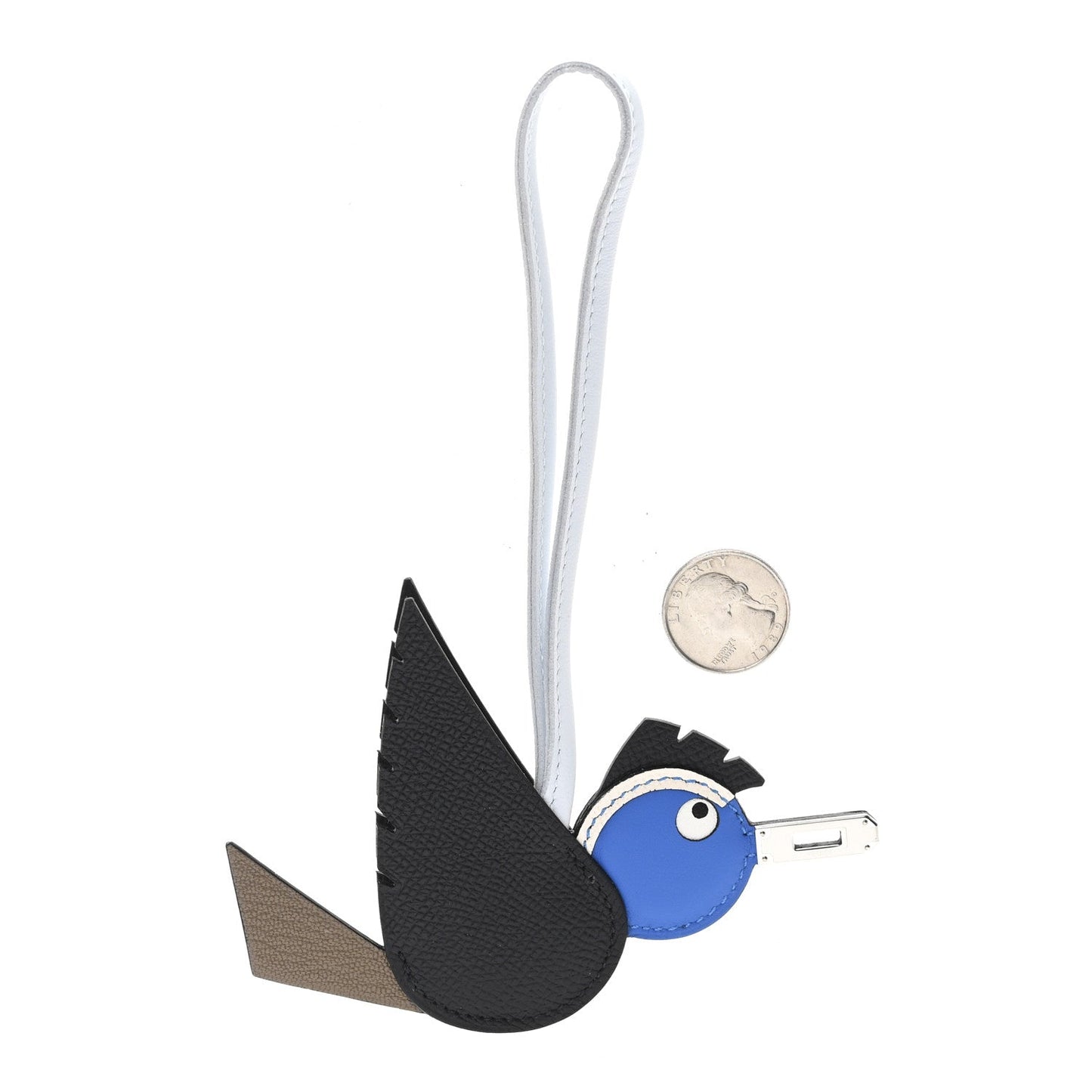 Hermes Epsom Swift Chevre Mysore Birdy Bag Charm Black Etoupe Bleu Hydra Bleu Brume