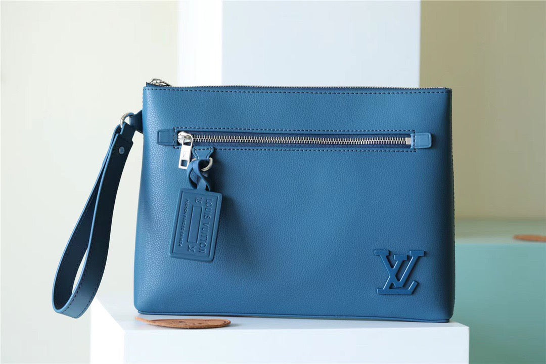 Top Quality Pochette Ipad Blue Aerogram For Men, Wallet 30cm Top Quality M81029