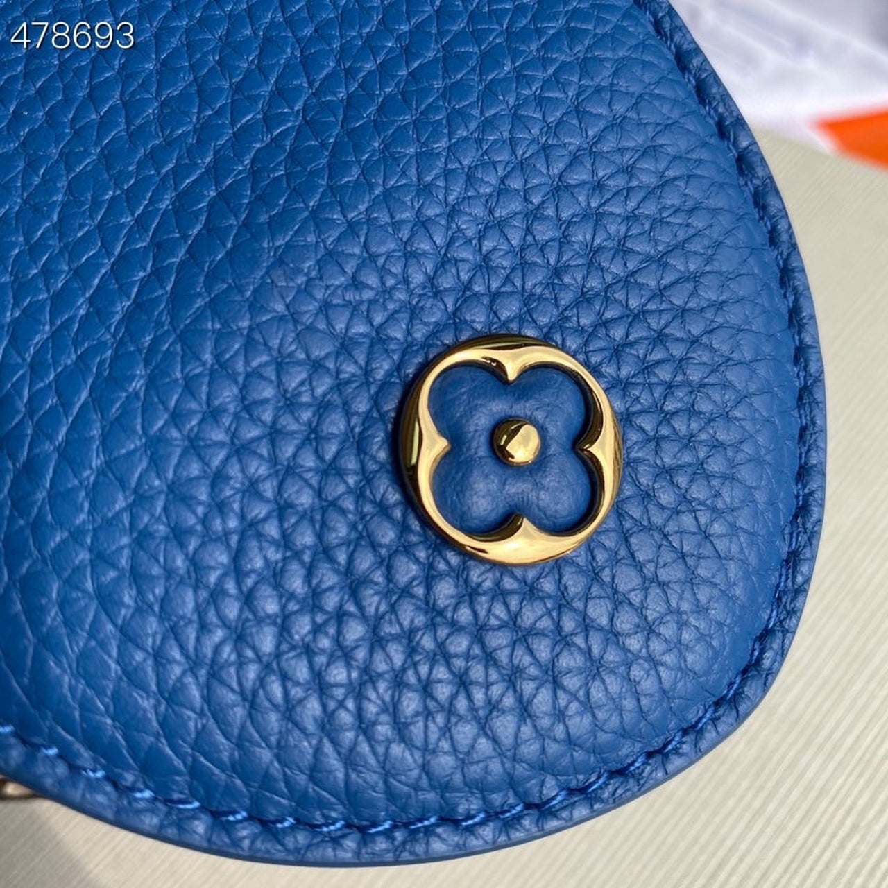 Top Quality Woven Capucines Python Handle Bag 27cm Taurillon Leather Spring/Summer 2021 Collection N98388, Blue