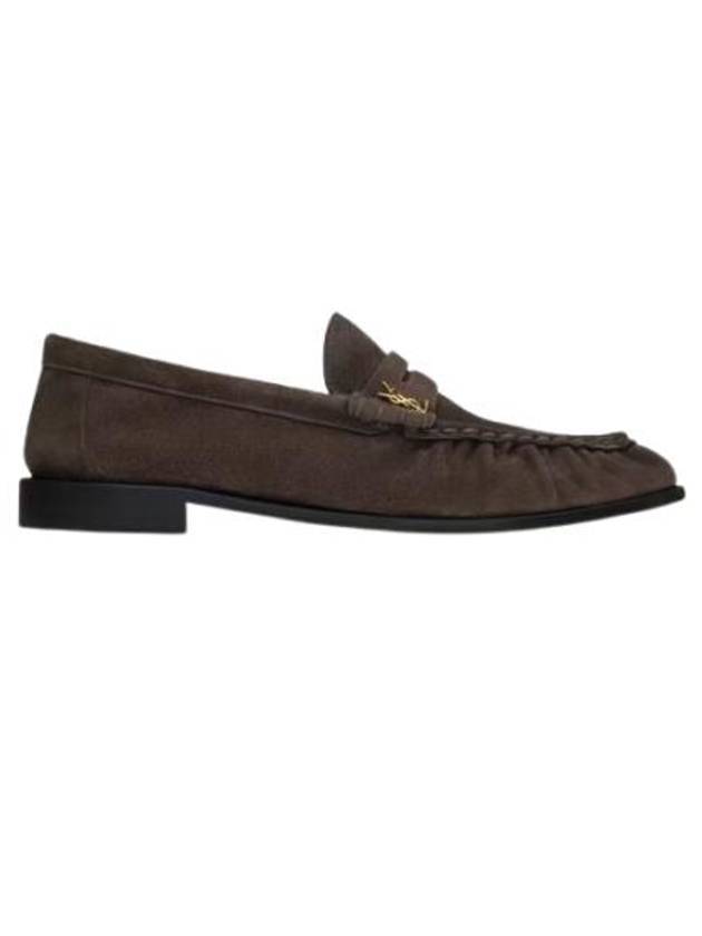 Luxury Saint Laurent Trending 2025 Le Penny Slippers Suede Loafers Dark Chocolate