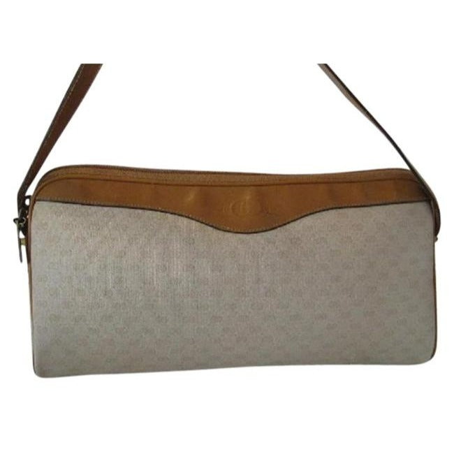 Gucci   Ivory Coated Canvas W Camel Leather Small G Logo