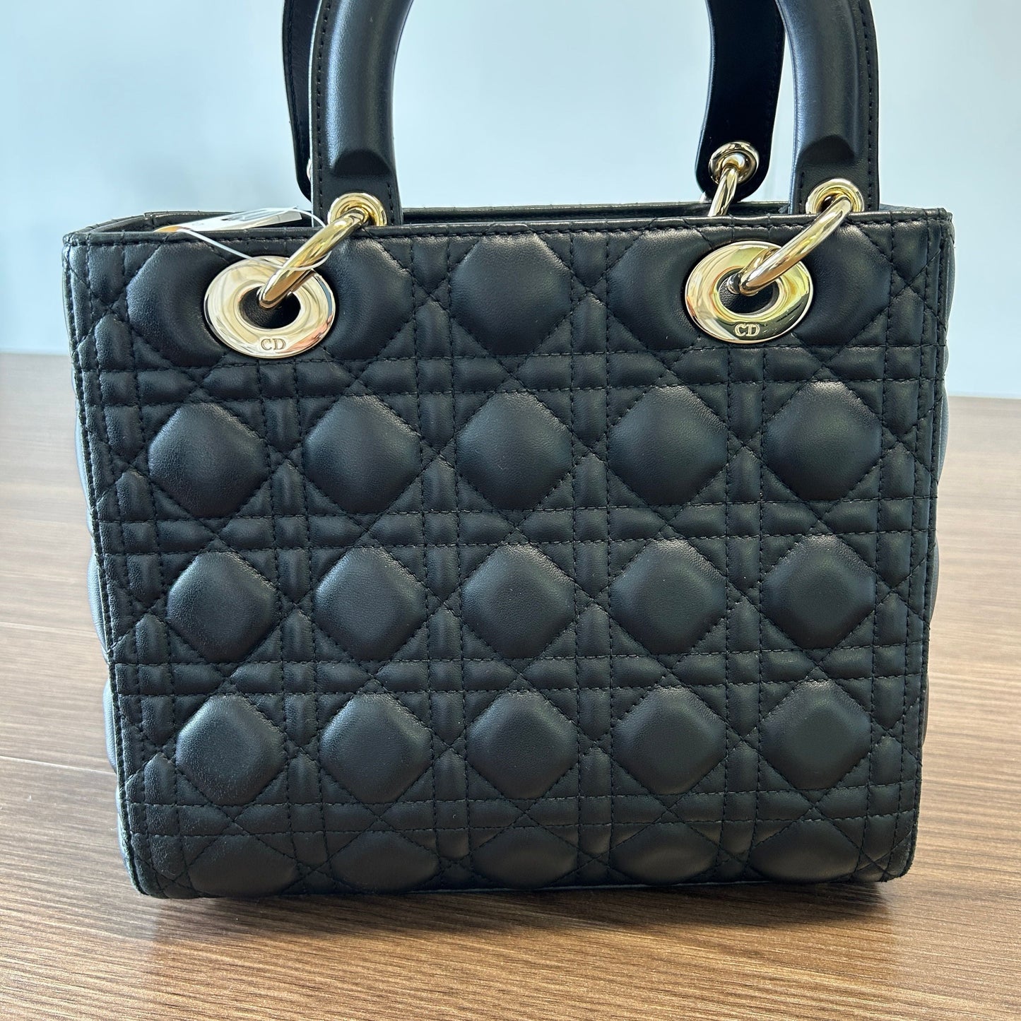 CHRISTIAN DIOR Lambskin Cannage Small My ABCDior Lady Dior Black LB121106