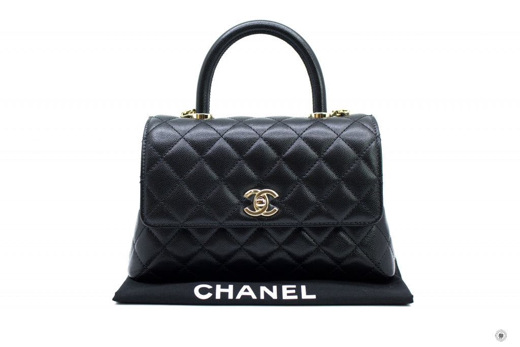 Chanel A92990 B05061 Small Coco Handle Black   94305 Caviar Shoulder Bags Pbhw