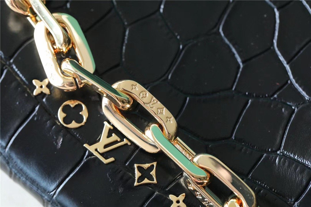 Top Quality Coussin PM High Shiny Alligator Black For Women,  Shoulder And Crossbody Bags 10.2n/26cm Top Quality 