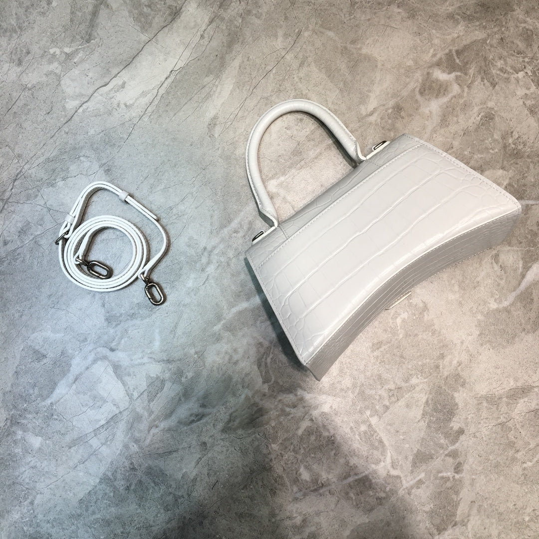 Top Quality Hourglass Small Handbag In White, For Women,  Bags 9in/23cm 5935461LR6Y9016