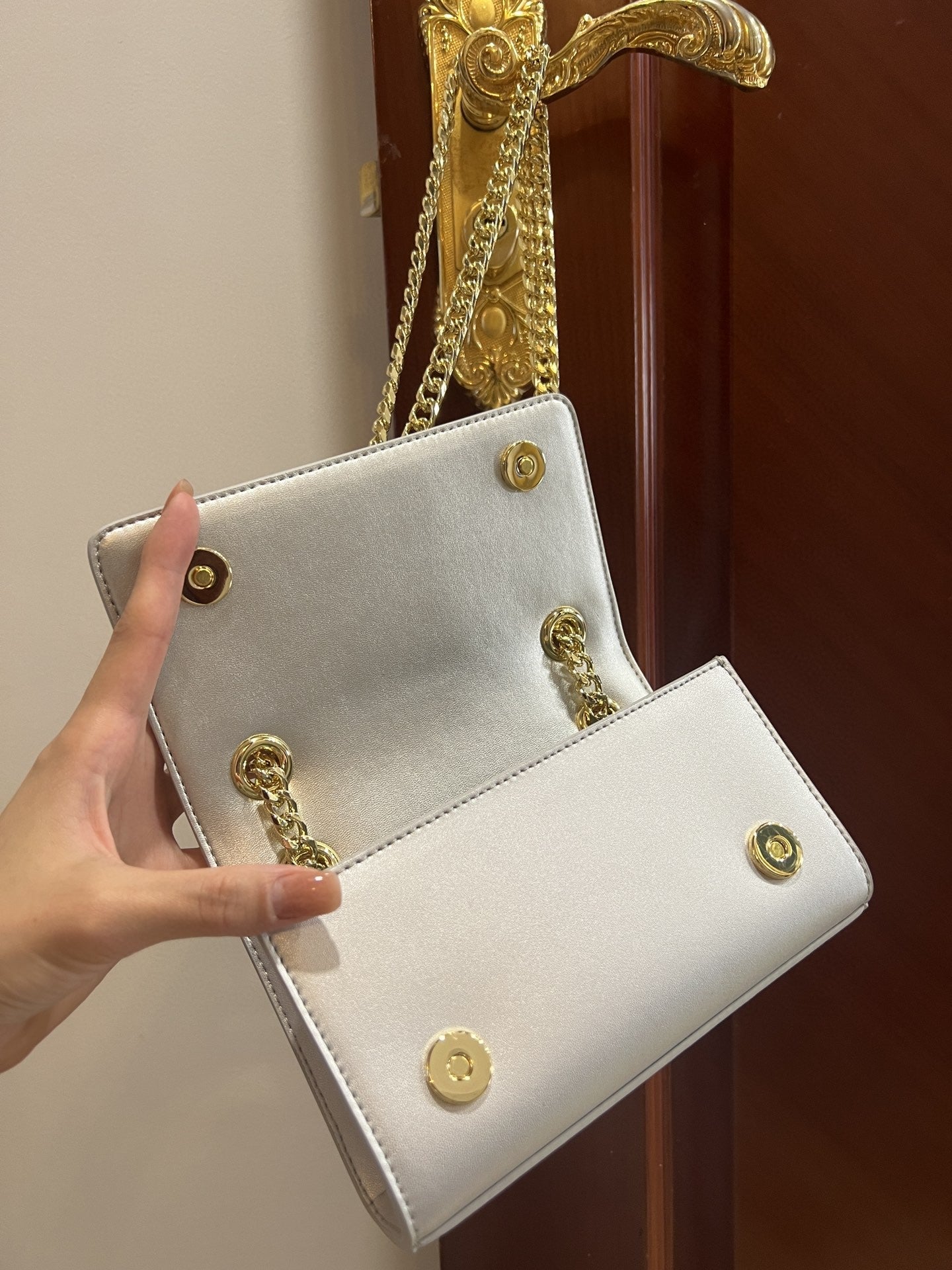 Top Quality Polished 3.5 Phone Bag Silver For Women 7.3in/19cm Top Quality