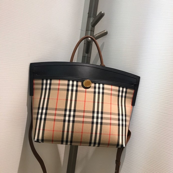 Top Quality Small  Check Society Top Handle Bag For Women, Bags 14.6in/37cm