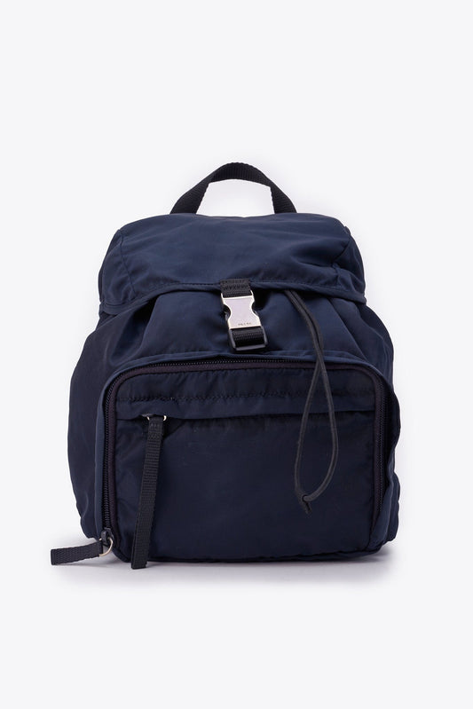 Prada Navy Nylon Small Backpack
