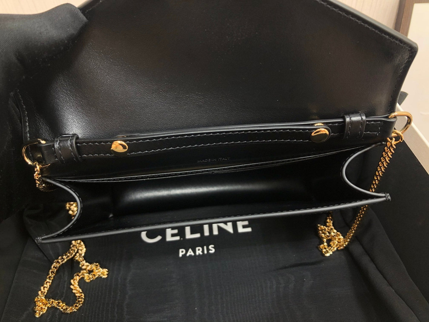 Top Quality Wallet On Chain Triomphe Black For Women 7in/19cm  10J733DPV.38NO