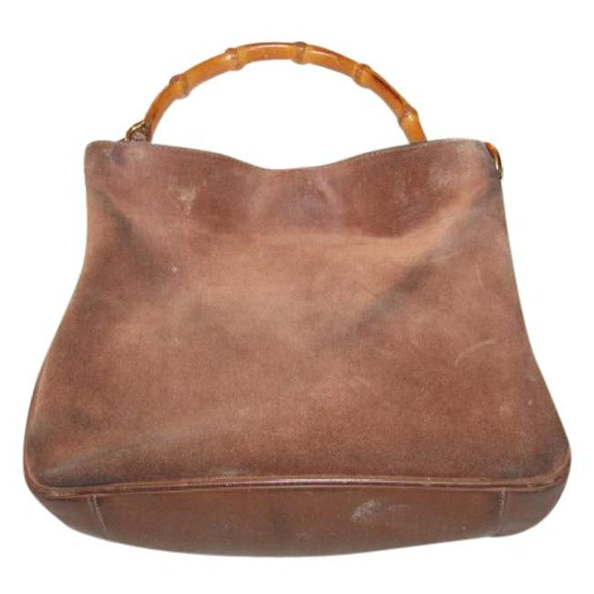 Gucci   Mocha Brown Suede And Leather Hobo Bag