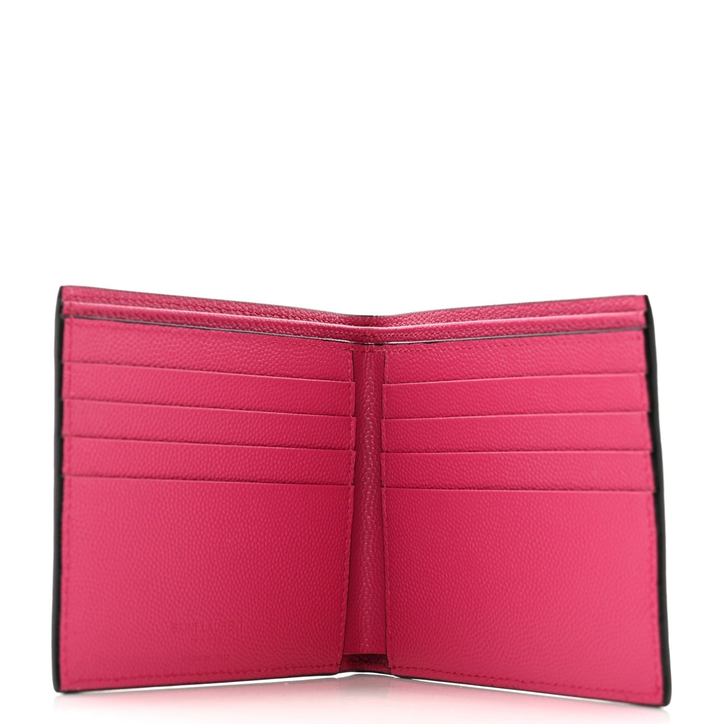 Saint Laurent Grain De Poudre Portefeuille Bi-Fold Wallet Fuchsia