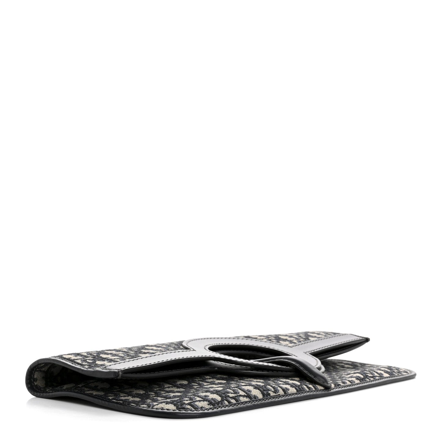 Christian Dior Oblique Fold Over Clutch Blue