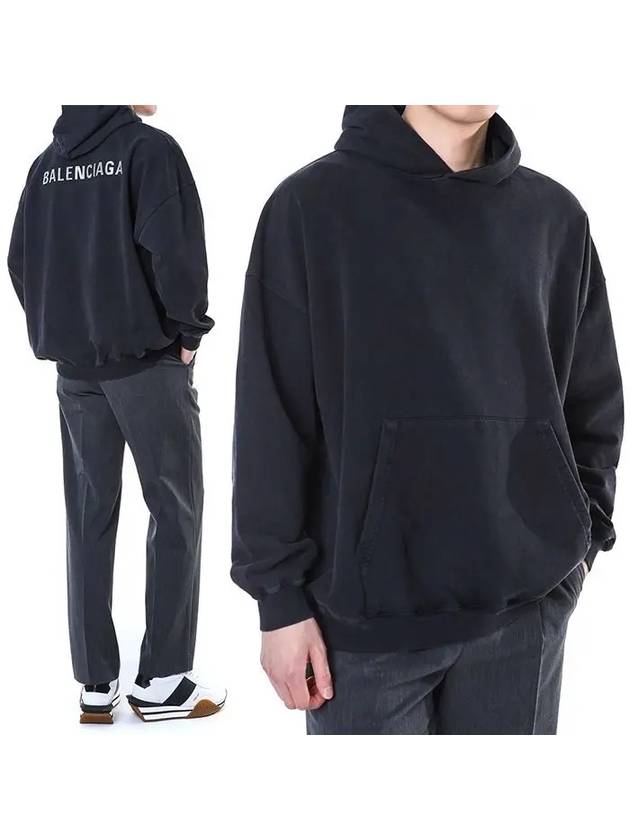 Luxury Balenciaga Trending 2025 Logo Back Large Fit Hoodie Black