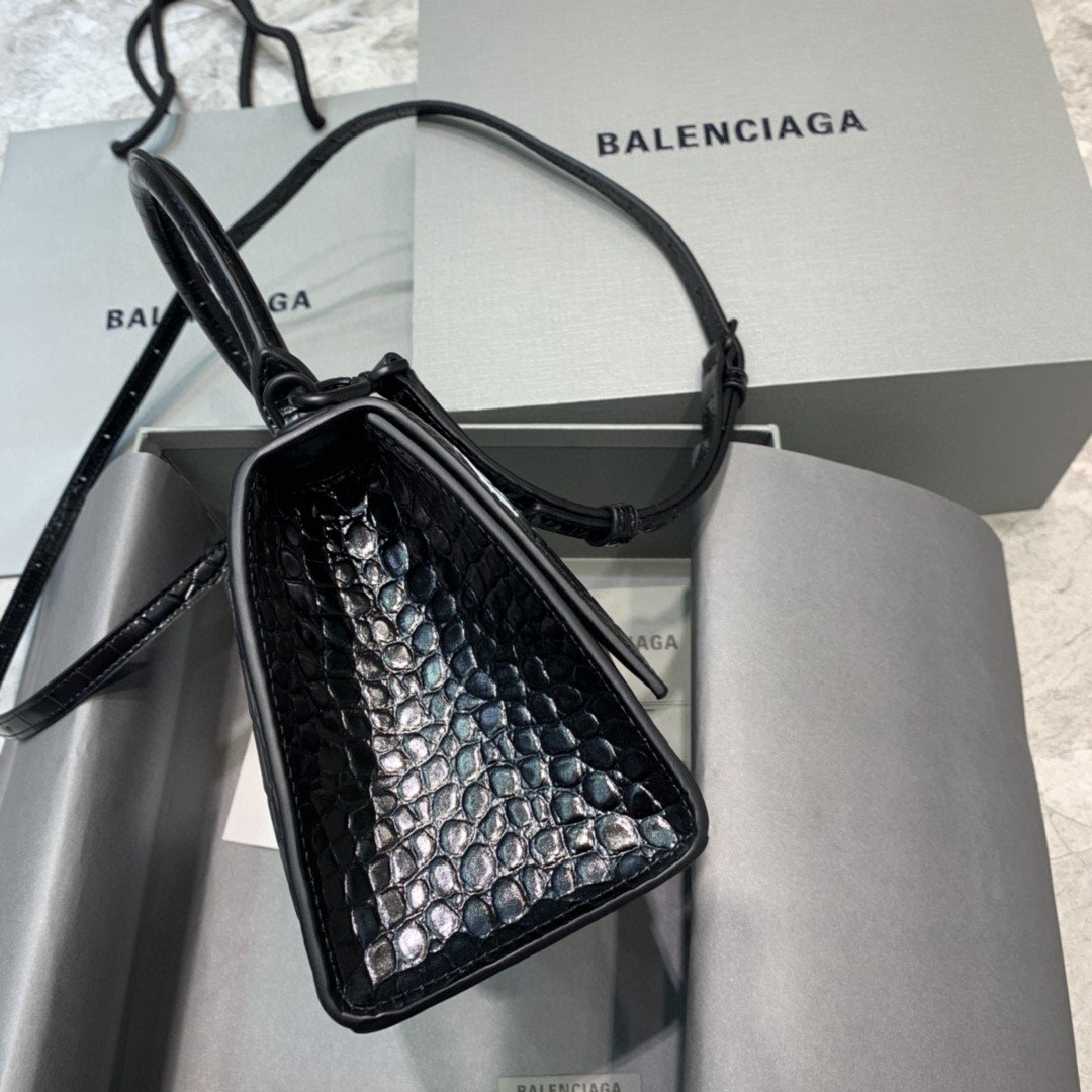 Top Quality Hourglass Small Handbag In Black, For Women,  Bags 9in/23cm