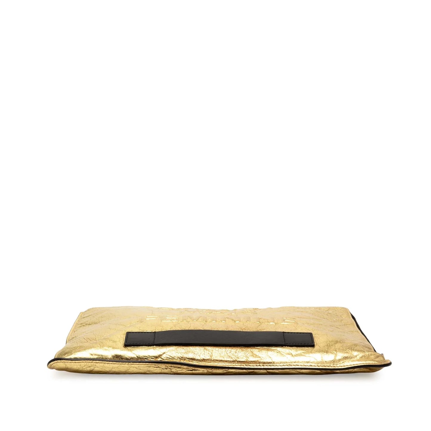 Gold Chanel Metallic Crinkled Calfskin Feministe Mais Feminine Pouch Clutch Bag