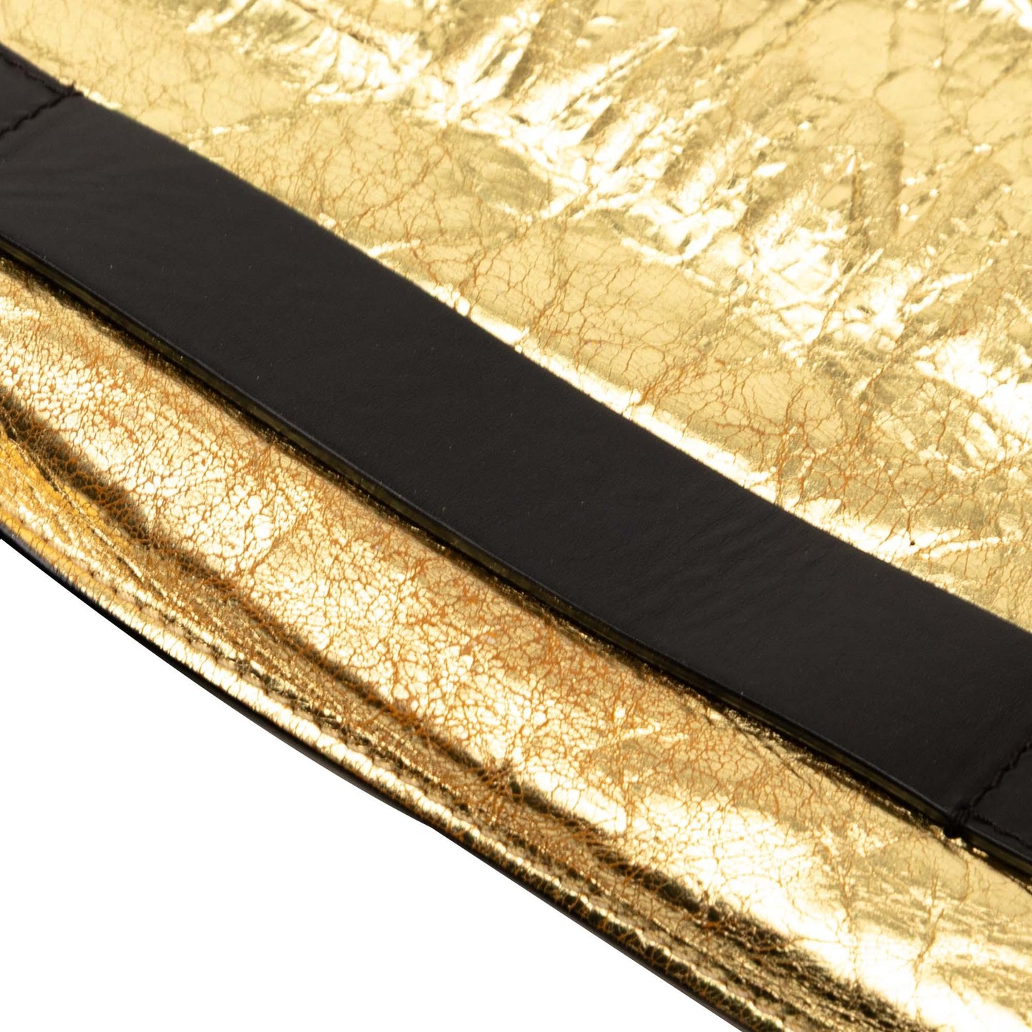 Gold Chanel Metallic Crinkled Calfskin Feministe Mais Feminine Pouch Clutch Bag