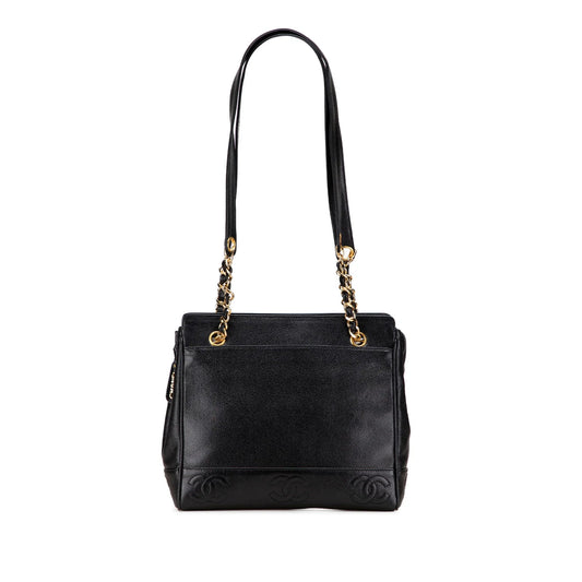 Black Chanel Triple CC Caviar Tote