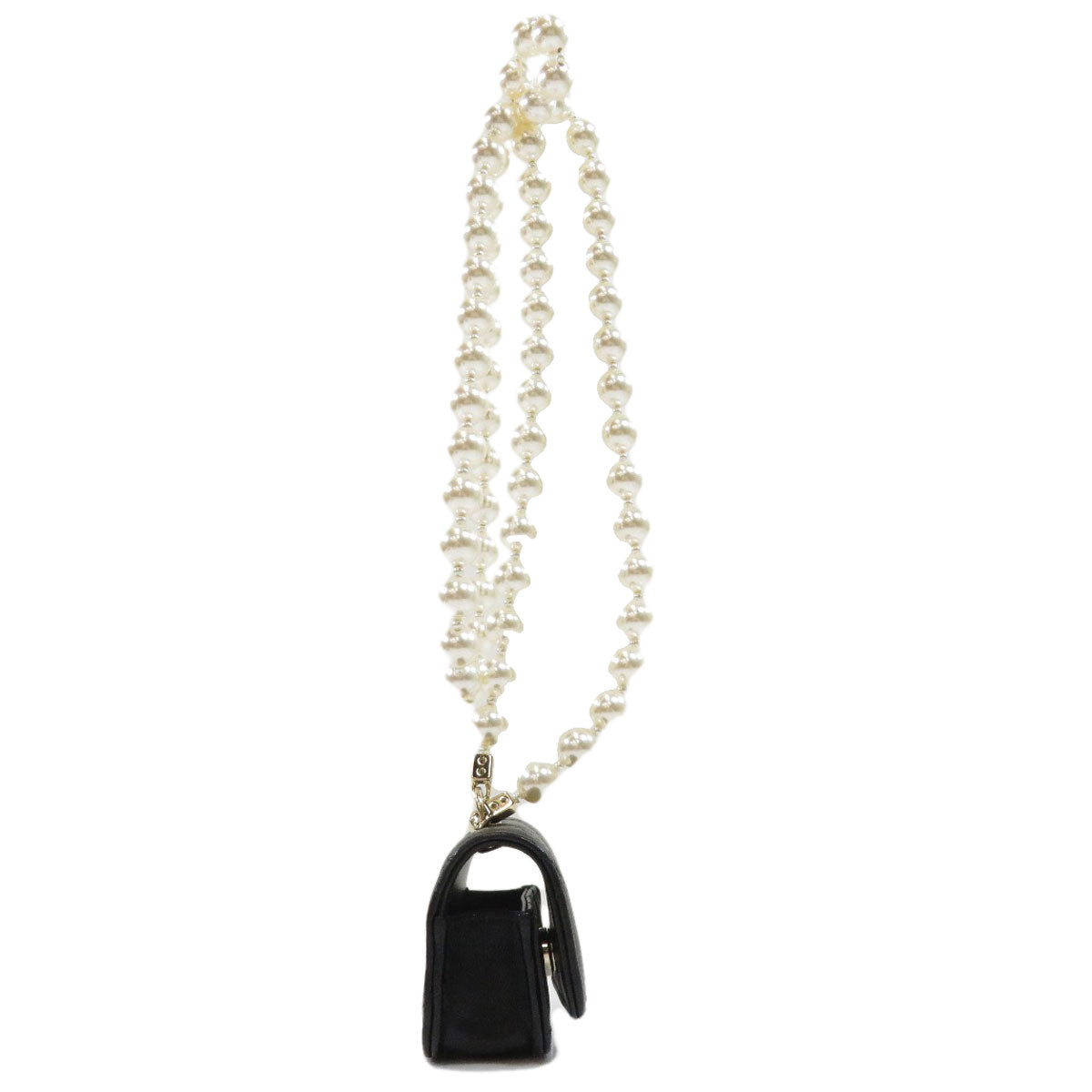 Chanel Airpods Case Silver Metal Fittings Accessory Calf