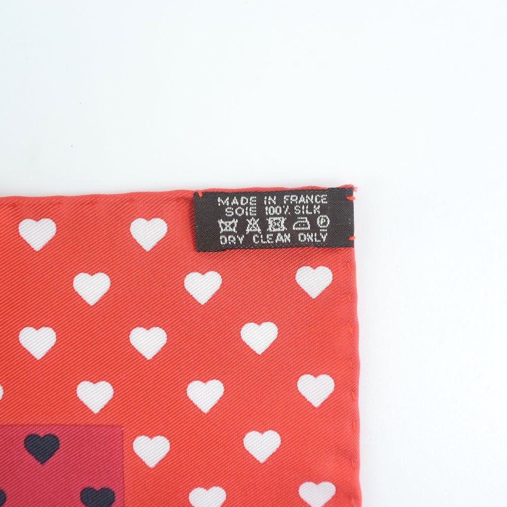 HERMES scarf silk Red heart Carre42 Women  d