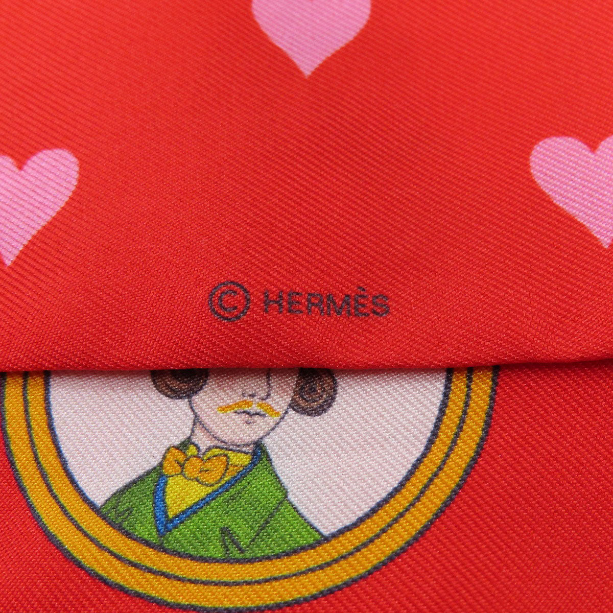 HERMES scarf silk Red Twilly Women  d