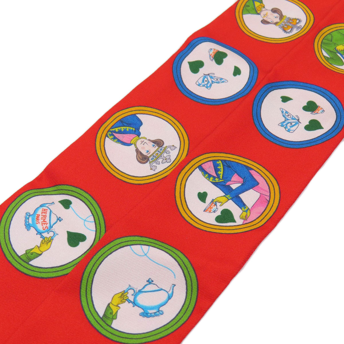 HERMES scarf silk Red Twilly Women  d