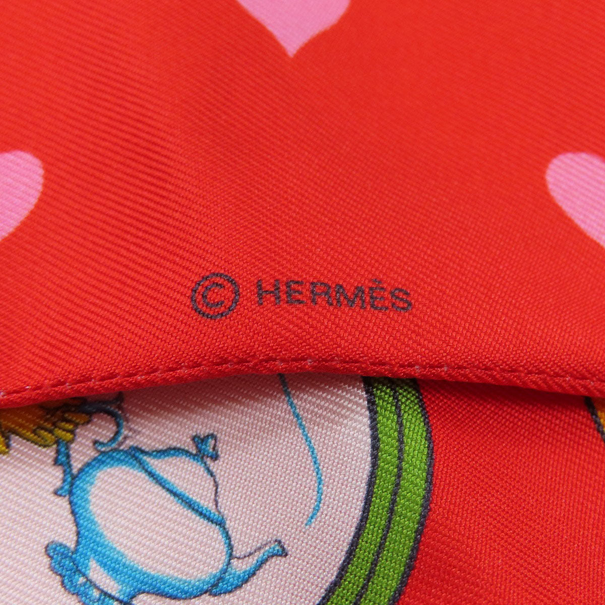 HERMES scarf silk Red Twilly Women  d