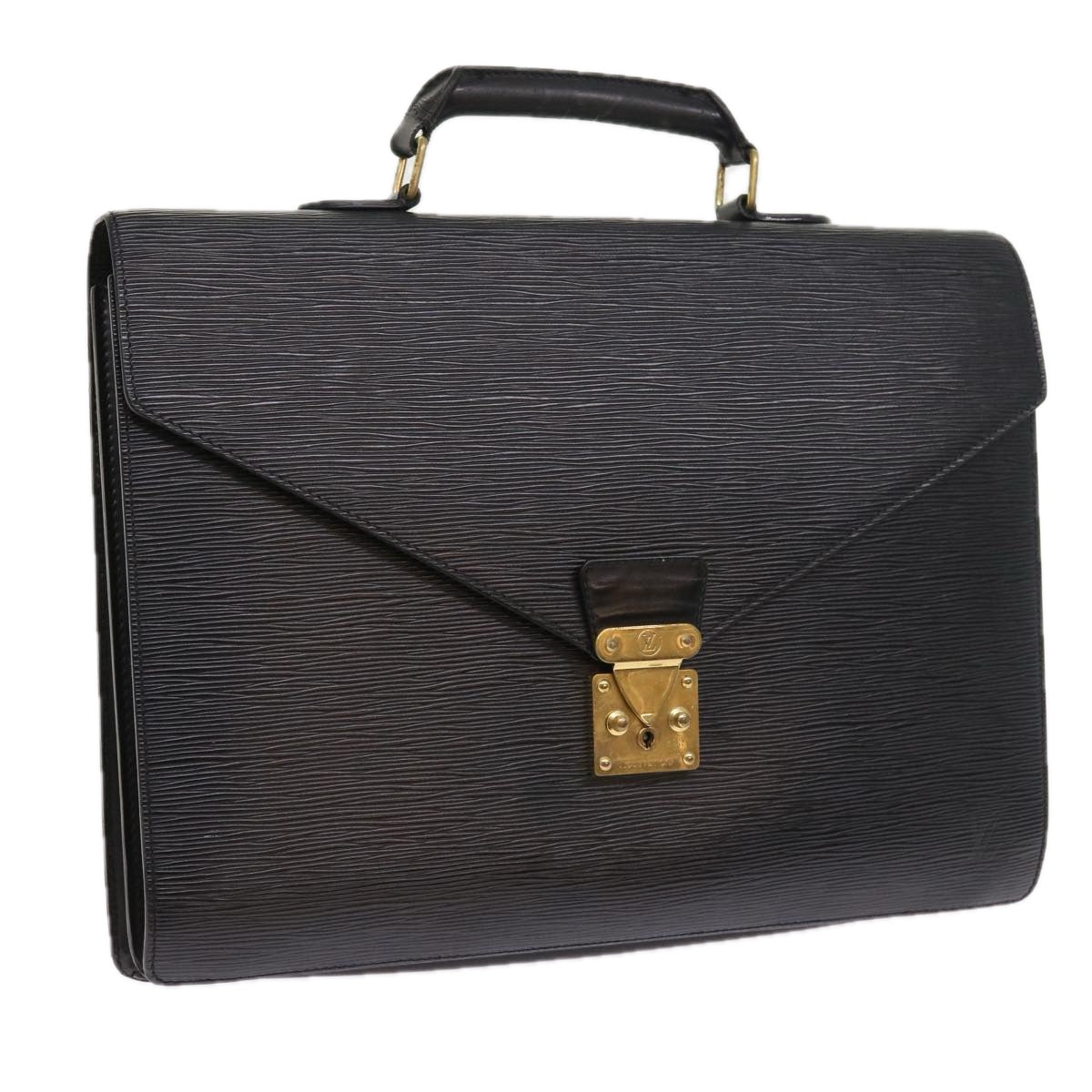 LOUIS VUITTON Epi Serviette Ambassador Business Bag Black M54412 LV Auth 55373