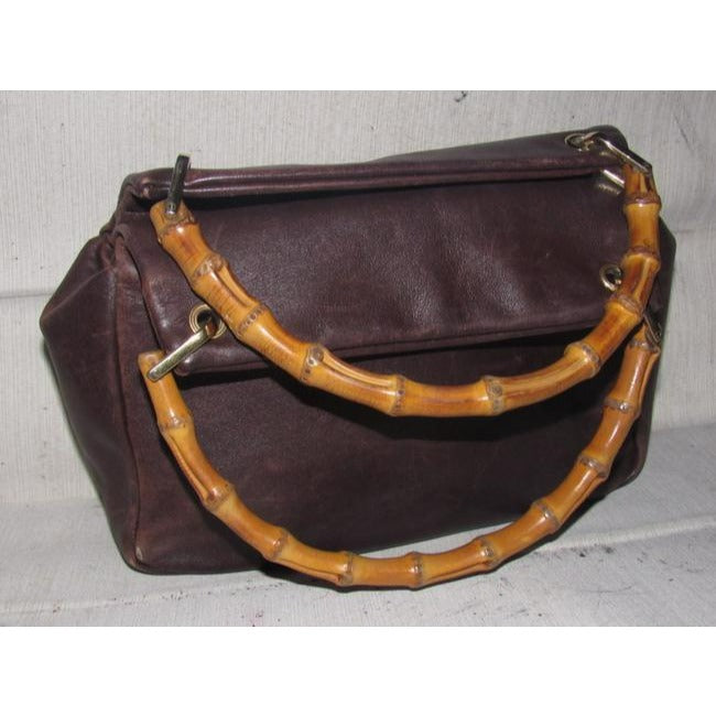 Gucci   Supple Brown Leather Body And Bamboo Handles And Accents