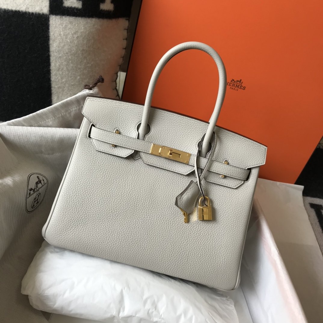 Top Quality Birkin White For Women Gold-Toned Hardware 11in/30cm