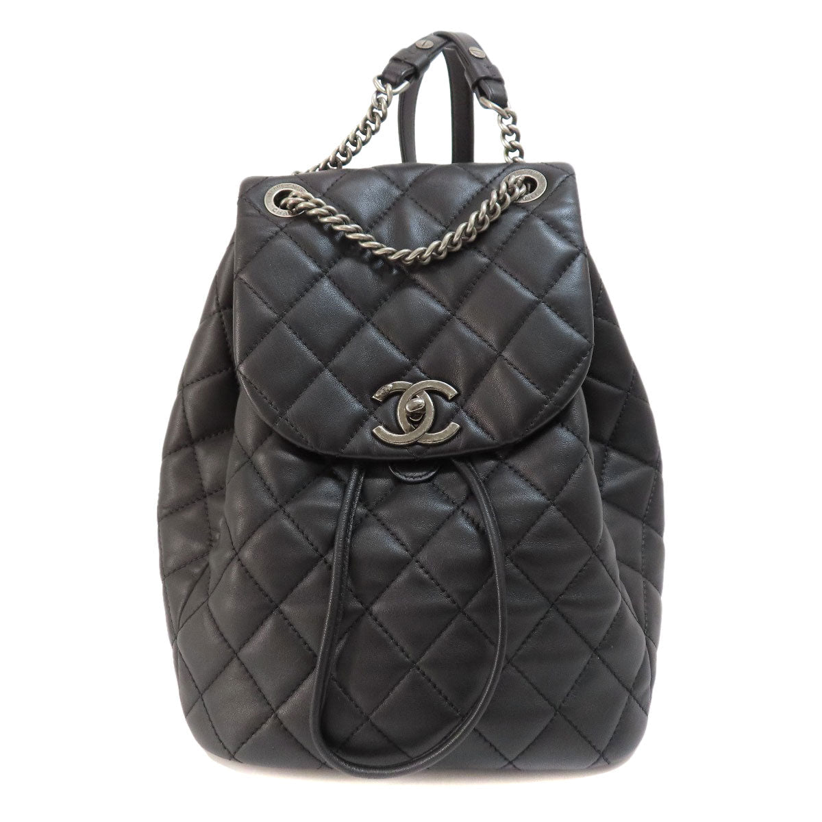 Chanel Matelasse Coco Mark Silver Metal Fittings Rucksack Daypack Lambskin