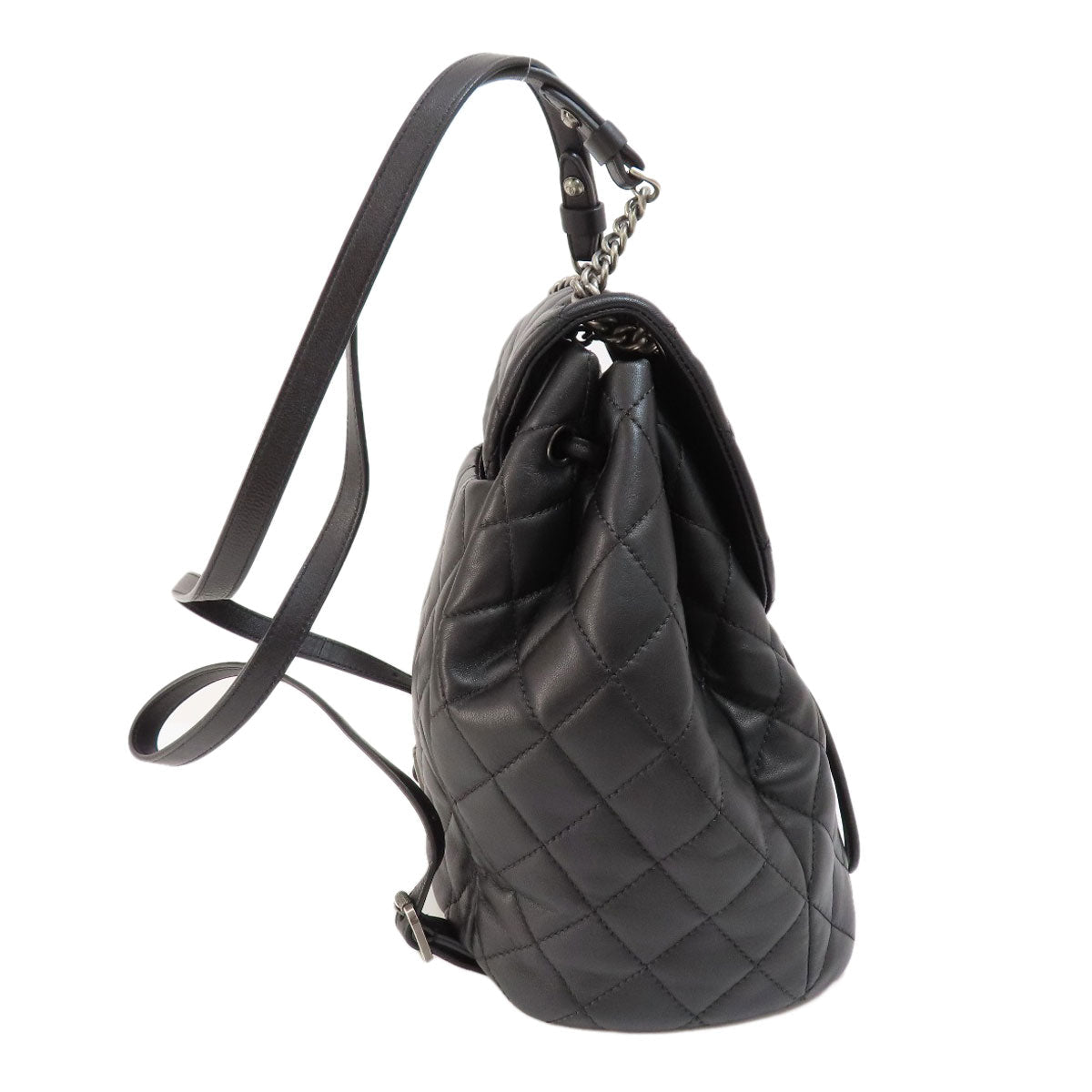 Chanel Matelasse Coco Mark Silver Metal Fittings Rucksack Daypack Lambskin