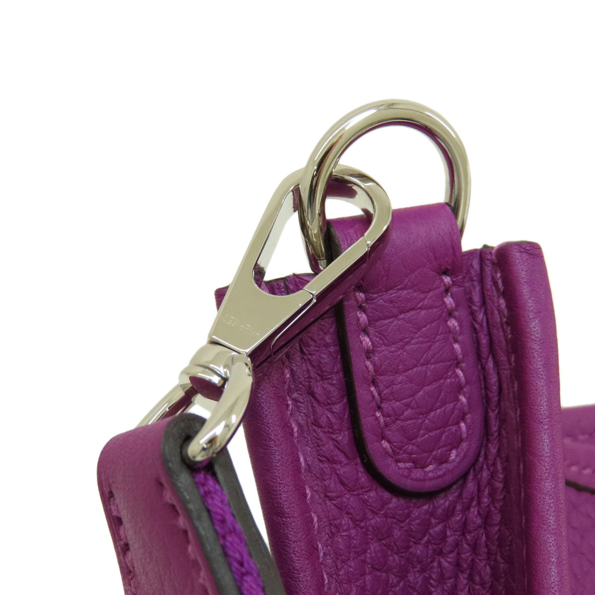 HERMES Shoulder Bag Taurillon Clemence purple Evelyn TPM Anemone SilverMetal Women  d