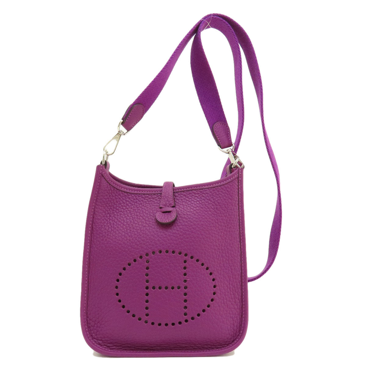 HERMES Shoulder Bag Taurillon Clemence purple Evelyn TPM Anemone SilverMetal Women  d