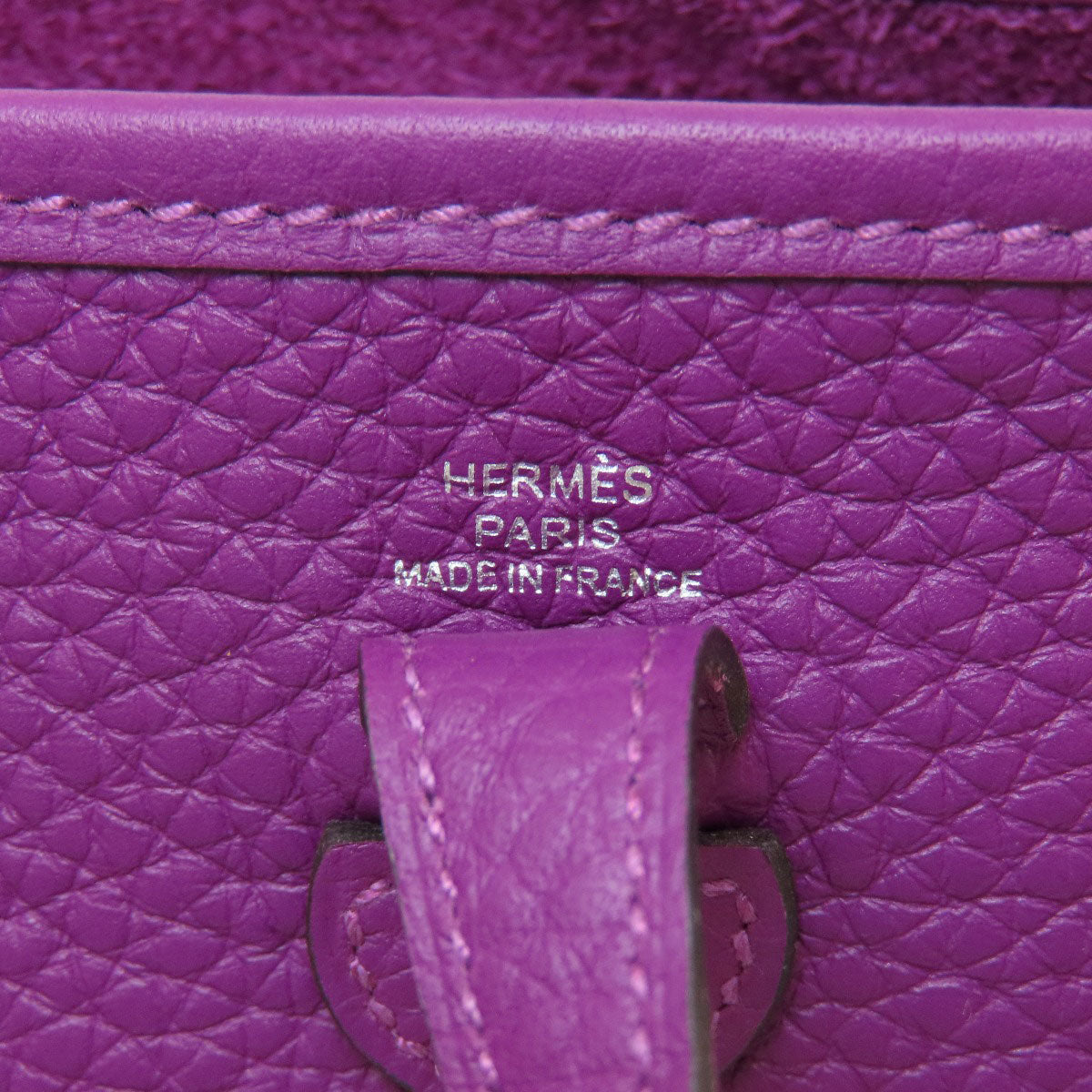 HERMES Shoulder Bag Taurillon Clemence purple Evelyn TPM Anemone SilverMetal Women  d