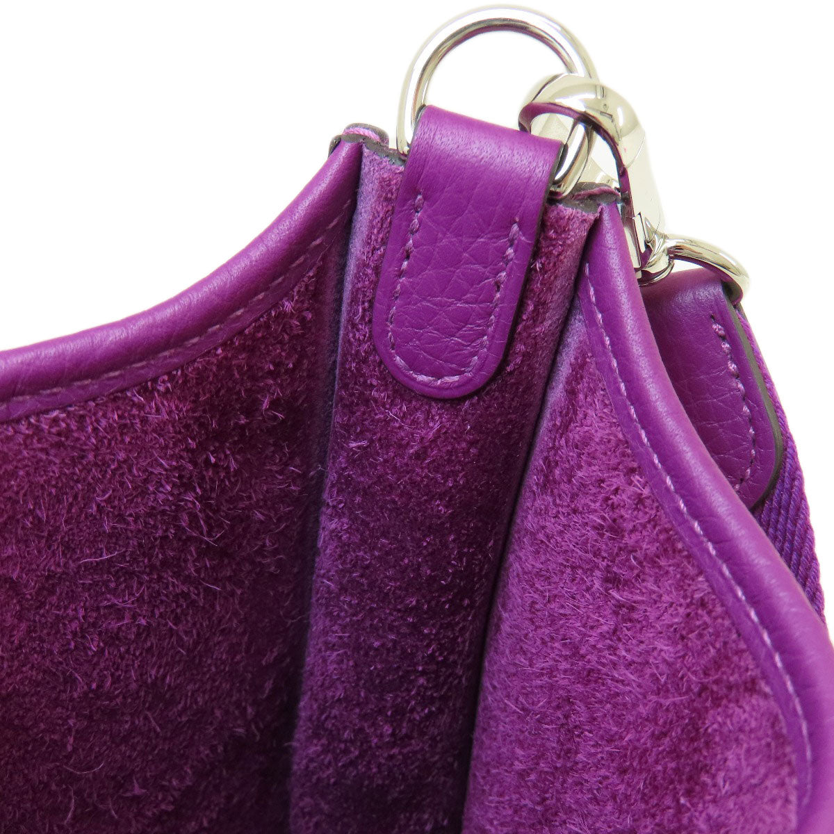 HERMES Shoulder Bag Taurillon Clemence purple Evelyn TPM Anemone SilverMetal Women  d