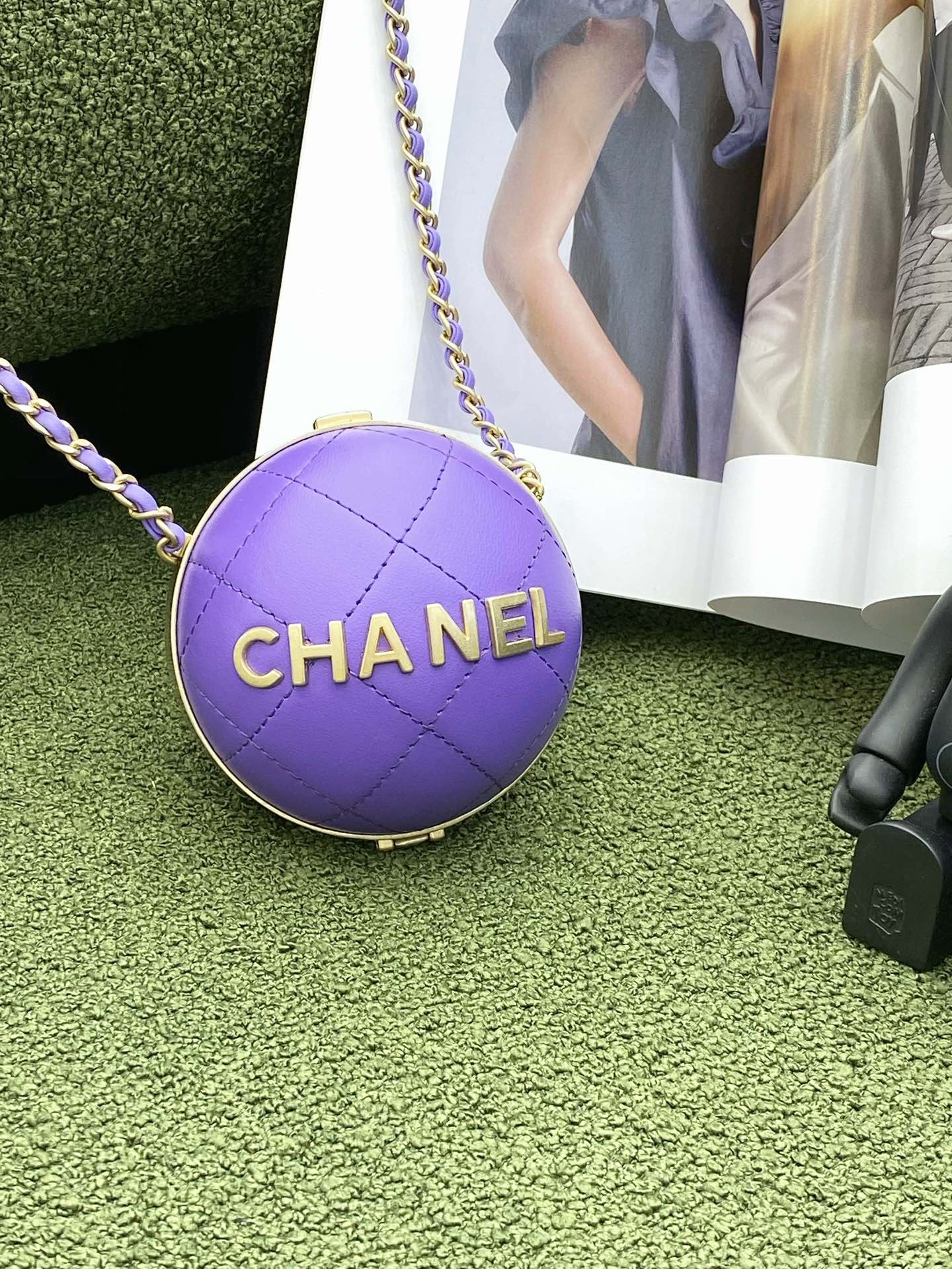 CHL Ball Bag Purple and Gold Chain Bag For Women 23.5cm/95in