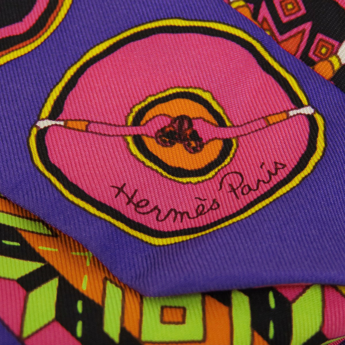 HERMES scarf silk purple Twilly Women  d