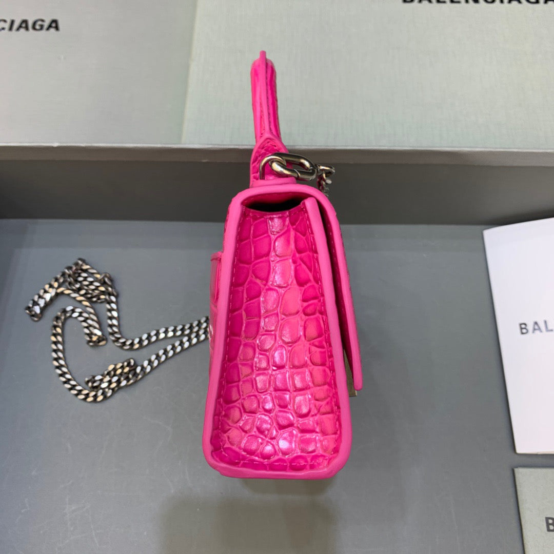 Top Quality Hourglass Mini Handbag With Chain In Dark Pink, For Women,  Bags 4.7in/12cm