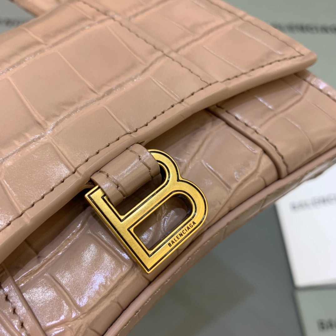 Top Quality Hourglass Mini Handbag With Chain In Beige, For Women,  Bags 4.7in/12cm