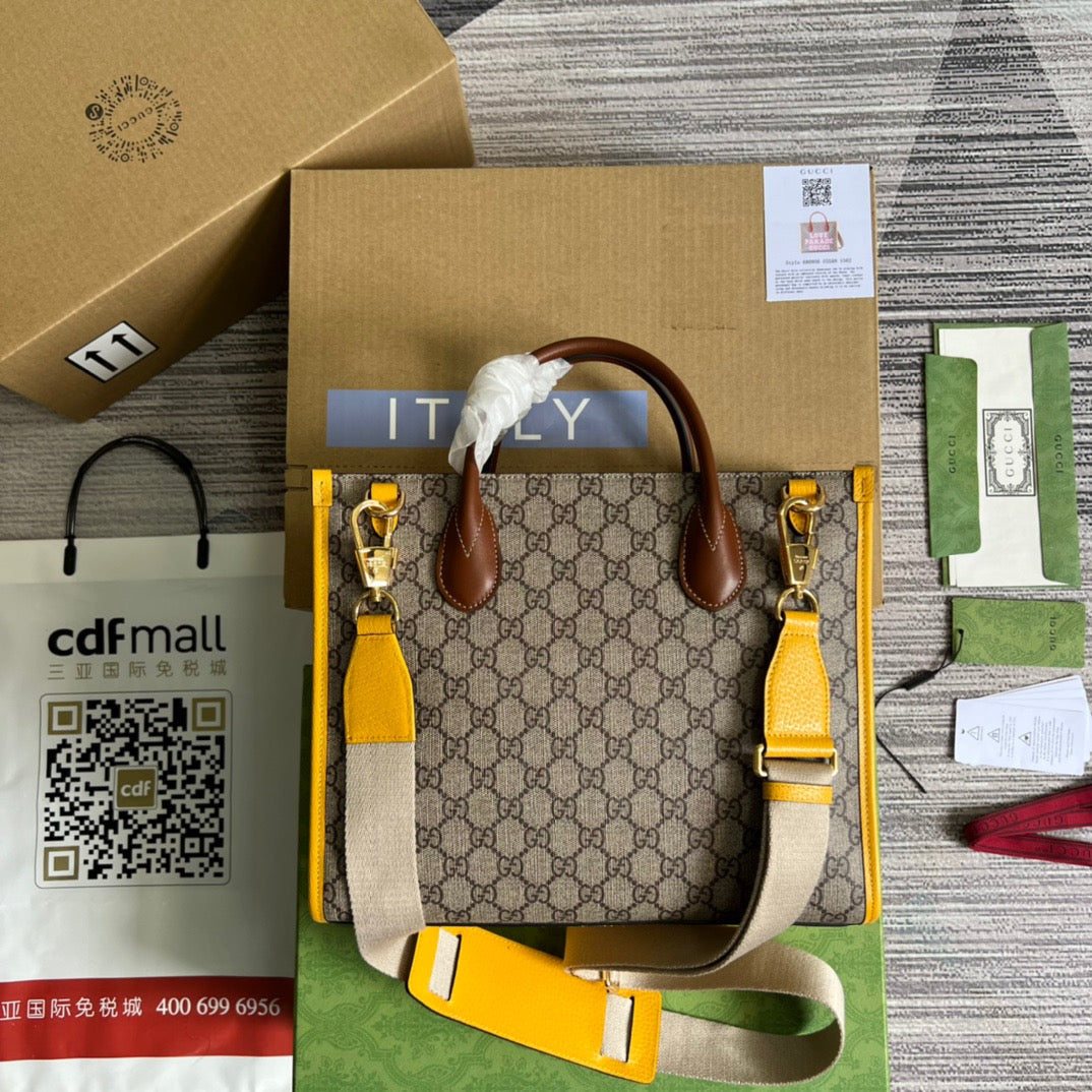 gg Love Parade gg Tote Bag Yellow For Women, Women’s Bags 12in/31cm gg