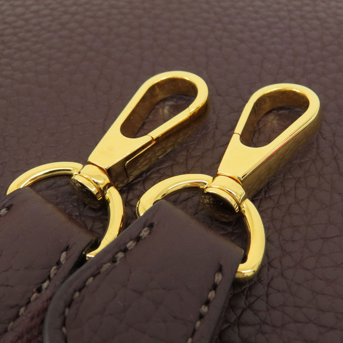 HERMES Shoulder Bag Taurillon Clemence Brown Evelyn TPM Brown Gold Metal Women  d