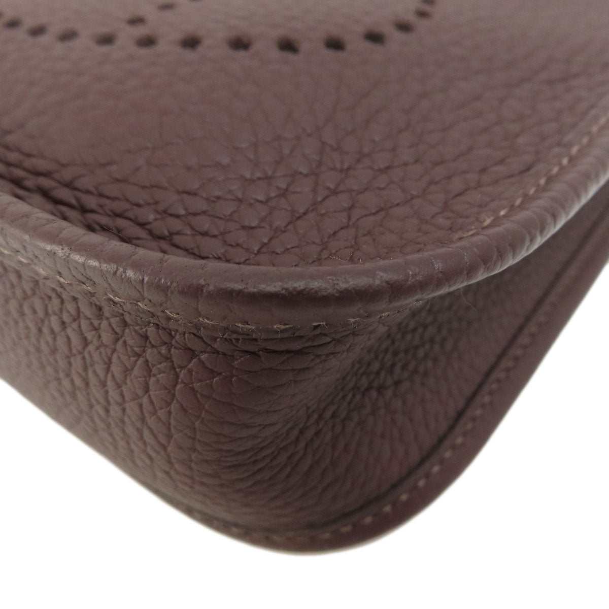 HERMES Shoulder Bag Taurillon Clemence Brown Evelyn TPM Brown Gold Metal Women  d