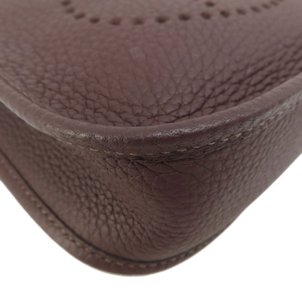 HERMES Shoulder Bag Taurillon Clemence Brown Evelyn TPM Brown Gold Metal Women  d