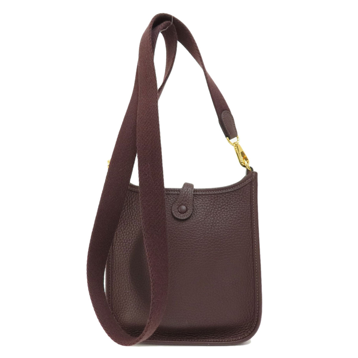 HERMES Shoulder Bag Taurillon Clemence Brown Evelyn TPM Brown Gold Metal Women  d