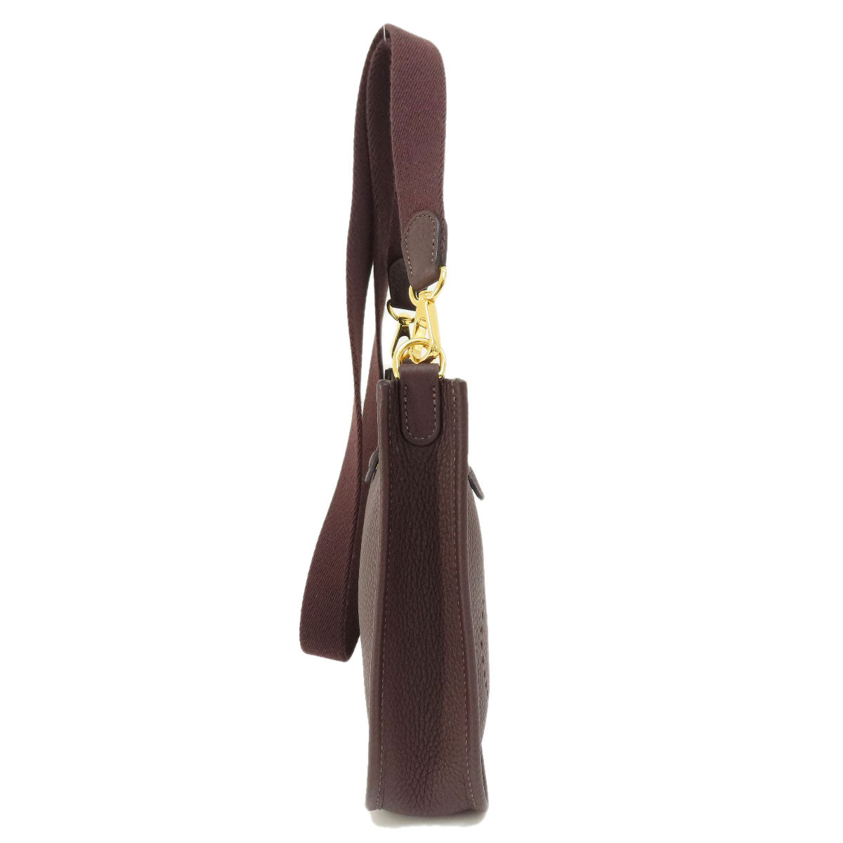 HERMES Shoulder Bag Taurillon Clemence Brown Evelyn TPM Brown Gold Metal Women  d