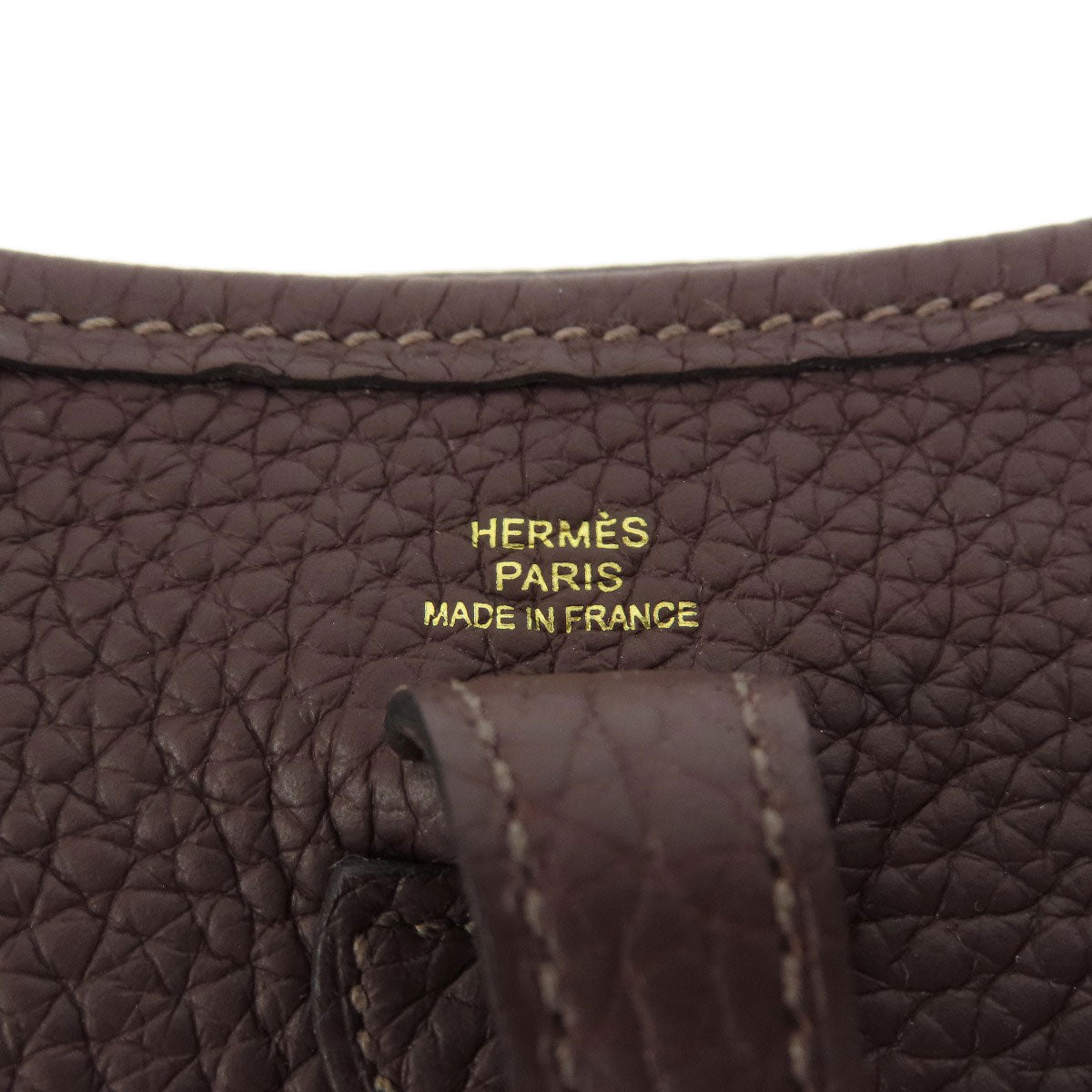 HERMES Shoulder Bag Taurillon Clemence Brown Evelyn TPM Brown Gold Metal Women  d