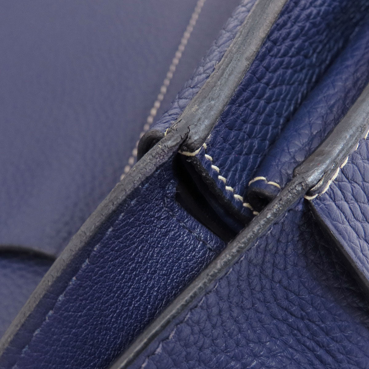 HERMES Shoulder Bag Taurillon Clemence Navy Arzan 31 Navy Gold Metal Women  d