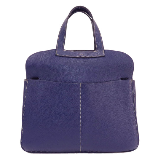 HERMES Shoulder Bag Taurillon Clemence Navy Arzan 31 Navy Gold Metal Women  d